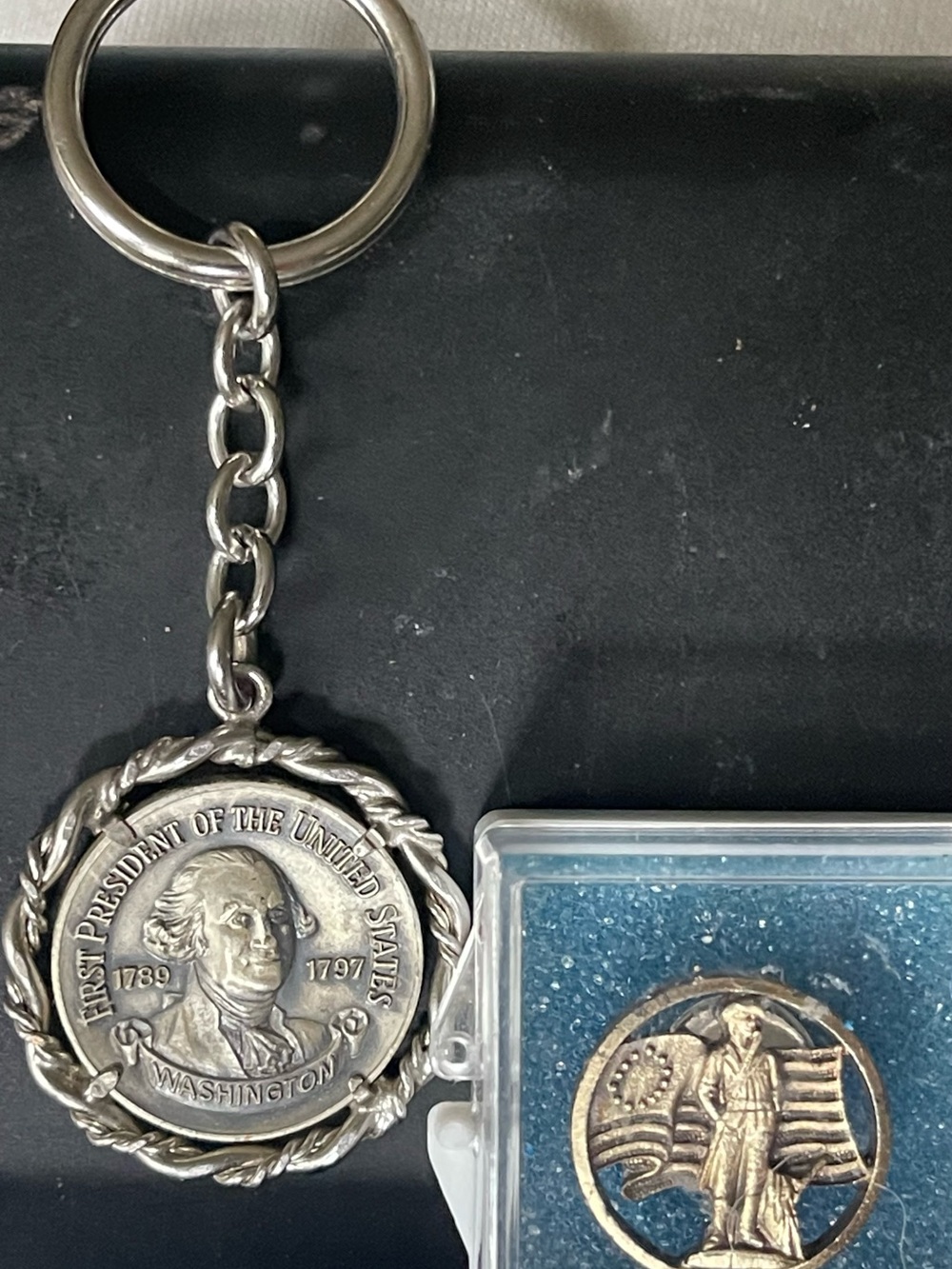 Unbranded Silver George Washington Commemorative Keychain